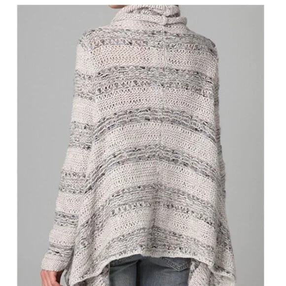 Free People Small Anthropologie Cardigan Sweater Knit Runaway Love Gray Top - Picture 3 of 13